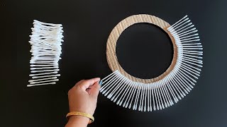 Beautiful Wall Hanging Using Cotton Earbuds  Paper Crafts For Home Decoration  DIY Wall Decor [upl. by Mis]