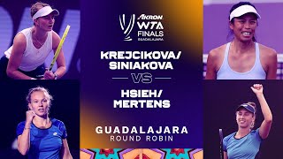 KrejckiovaSiniakova vs HsiehMertens  2021 WTA Finals Doubles [upl. by Llerihs372]