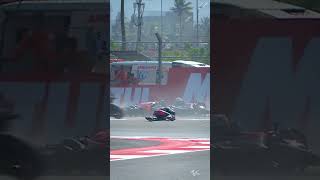 Big first lap crash  2024 IndonesianGP [upl. by Natek]