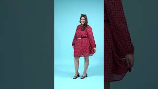 Show Stopping Maroon Smocked Printed Plus Size Dress  W23006PDR001 [upl. by Volding662]