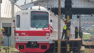 PERJALANAN PERTAMA KALI KRL TM 6018 DATANG MENGUNJUNGI JALUR KULON RANGKASBITUNG [upl. by Leina]