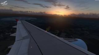 P3D v34 AUA1424  A320  Vienna sunset approach [upl. by Bogart]