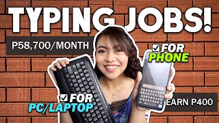 5 TYPING JOBS ONLINE Earn upto ₱587KMO  PHONEPC NO EXPERIENCE Pwede STUDENTS  ALL NONVOICE [upl. by Regor]