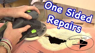 HOW TO REPAIR FIBERGLASS DAMAGE WITH LIMITED ACCESS [upl. by Anelle205]