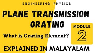 Plane Transmission Grating  Interference amp Diffraction  Engineering Physics  module 2 Target KTU [upl. by Ardnaz]