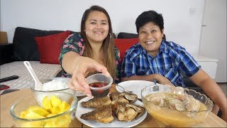 Mukbang Sinigang na baboy and Fried tilapia  Filipino Food [upl. by Eehc]