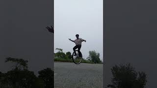 Unicycles unicycling penny farthing high wheel mike arotsky sings monster mash [upl. by Aw]