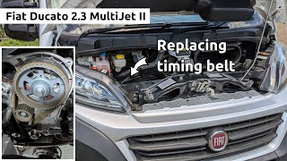 Cambelt change on a Fiat Ducato 23 MultiJet II timing belt amp water pump replacement [upl. by Haakon]