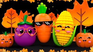 🍁Baby Fruit Dancing in AUTUMN 🍁🍂🎃🌰🥕🧡 Sensory Video with Relax Music [upl. by Shara]