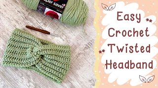 Easy and Quick Crochet Twisted Headband Beginner Friendly [upl. by Aihsi]