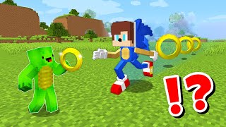 JJ and Mikey become SONIC THE HEDGEHOG CHALLENGE in Minecraft  Maizen Minecraft [upl. by Yllaw]