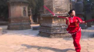 Three Section Staff Woman Shaolin Temple 2012 [upl. by Attenauqa506]