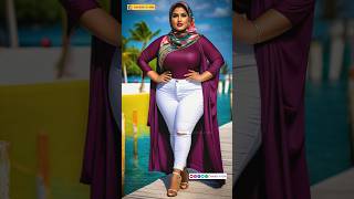 PlusSize Curvy Girl in Stylish Modern Outfit with Hijab  AI Model Lookbook hijabi hijabgirl [upl. by Yrnehnhoj445]