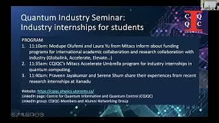 Quantum Industry Seminar Industry Internships for Students [upl. by Severin947]