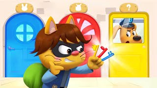 The KeyStealing Cat  Safety Tips  Police Chase  Kids Cartoon  Sheriff Labrador  BabyBus [upl. by Raymund]