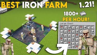 Minecraft BEST Iron Farm 121  Iron Farm Tutorial  1800 Perh [upl. by Eberta336]