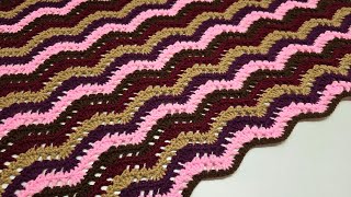 Easy Crochet Ripple Blanket Tutorial  All Ripped Up Throw [upl. by Htrap]