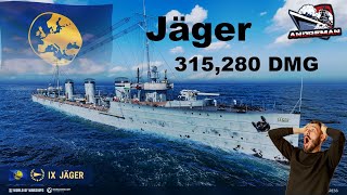 Jager Europejski specjalny niszczyciel premium tier IX 315 280 DMG World of warships wows [upl. by Saddler]