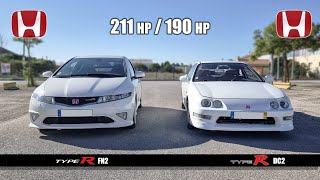 Honda CIVIC Type R FN2 🆚 Honda INTEGRA Type R DC2 🏁 [upl. by Ermentrude32]