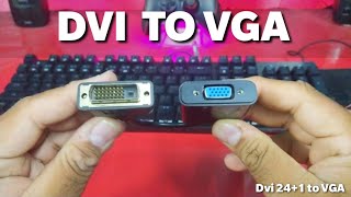 DVI to VGA Converter Adapter  DVI to VGA Cable  How To Connect DVI To VGA HINDI zohebmodi [upl. by Nehgem599]