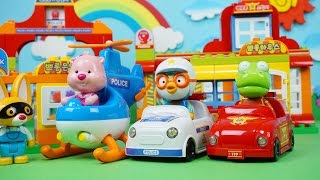 뽀로로 블럭 장난감 경찰 소방 블럭놀이 경찰서 소방서 은행 뽀로로하우스 만들기 Pororo Block Toys [upl. by Anama]