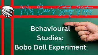 Mrs Bams study notes The Bobo Doll Experiment  Albert Bandura [upl. by Anaahs174]