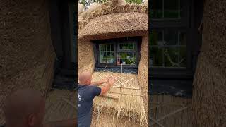 Thatched cottage window apron youtube youtubeshorts viral trending thatching reels [upl. by Nyssa]