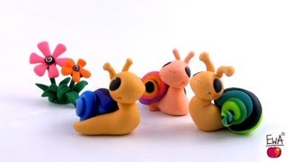 LEPIMY ŚLIMACZEK z modeliny \ easy SNAIL  tutorial polymer clay [upl. by Dent]