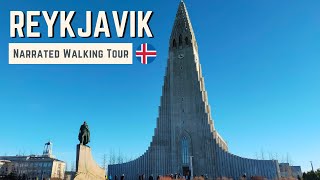 REYKJAVIK Iceland  4K Narrated Walking Tour  Lets Walk 2023 [upl. by Nadabas617]