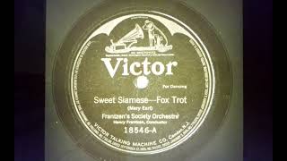 Frantzens Society Orchestra Sweet Siamese Victor 18546A 1919 [upl. by Yt]