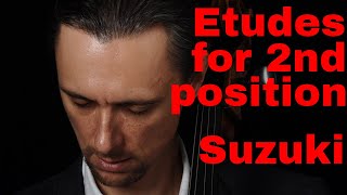 Etudes for 2nd position Left hand close up Suzuki Cello book 2 [upl. by Razatlab171]