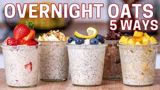 Easy Overnight Oats 5 Ways – Healthy Overnight Oats with Yogurt and Chia Seeds  Blondelish [upl. by Atsilac301]