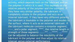 Ethylene bisstearamide  EBS as internal  external lubricant by Michael Thang [upl. by Irving]