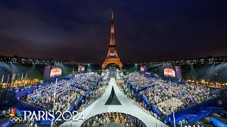 Bonsoir Paris Highlights from the Opening Ceremony of the Paris Olympics  NBC Sports [upl. by Ecnarretal770]