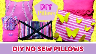 5 DIY Easy amp No Sew Decorative Pillows Out of Old Clothes  How to [upl. by Marva518]