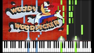 Woody Woodpecker  Theme Song Piano Tutorial [upl. by Sillek]