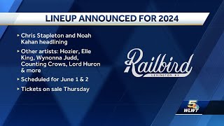 Chris Stapleton Noah Kahan to headline 2024 Railbird Music Festival [upl. by Bandler]