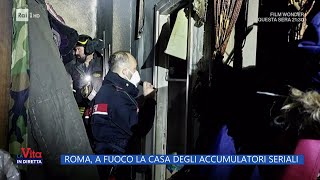 Roma a fuoco la casa degli accumulatori  La Vita in Diretta 19042023 [upl. by Airbmat803]