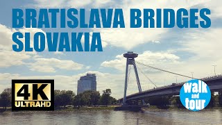 Bratislava Bridges Virtual Walking Tour  Slovakia in 4K UHD 60 fps [upl. by Guinna987]