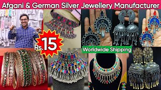 Premium Afghani amp German Silver Oxidized Jewellery Collection 2024  Trendy Oxidised Jewellery [upl. by Sukcirdor682]