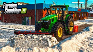 MASSIVE BLIZZARD SNOWPLOWING CITY OF RIVERBEND SPRINGS 499999 JOHN DEERE  FS25 [upl. by Notxam]