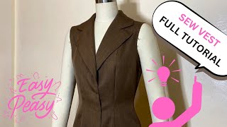 Sewing Vest Tutorial Full Sewing Tutorial [upl. by Nus]