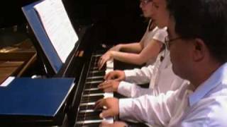 ABBA Mamma Mia 6hand piano trio arrangement in concert [upl. by Eentruoc]