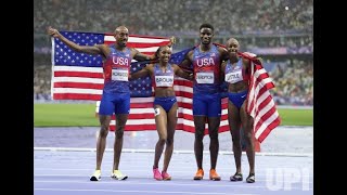 Paris 2024 Olympic Games 4X400m mixed relay final USA Team won silver [upl. by Llahsram]