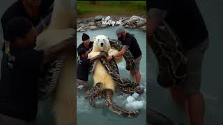 Giant Python vs Polar Bears wowmoment Shorts youtubeshorts [upl. by Merari489]