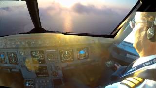 Heraklion LGIR Cockpit view improved Manual VOR landing rwy 27 [upl. by Roby767]