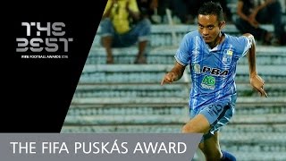 Mohd Faiz Subri Goal  FIFA PUSKAS AWARD 2016 WINNER [upl. by Derfliw]