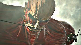 ATTACK ON TITAN 2  Armored Titan  Colossal Titan Boss Fight amp TRANSFORMATION PS4 PRO [upl. by Charbonnier199]