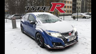 Civic Type R FK2 cold start 18c exhaust and quick drive [upl. by Nette]