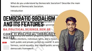 DEMOCRATIC SOCIALISM Features CORE 11 BA POLITICAL SCIENCE  Sem 05 VBU BBMKU vbu [upl. by Beitch]